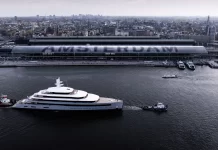 101m Feadship Superyacht Moonrise Arrives in Amsterdam for Final Outfitting