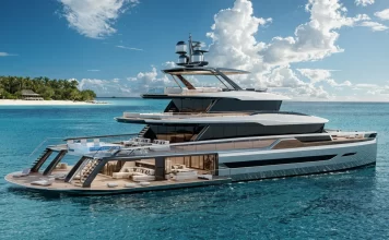 Mauro Giamboi Unveils 40m Catamaran Concept with “Visionary” Waterfall Beach Club