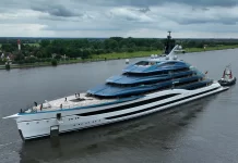 Lürssen Launches 134m Superyacht Project Deep Blue — A Colossal and Mysterious Masterpiece Emerges Credit: DrDuu